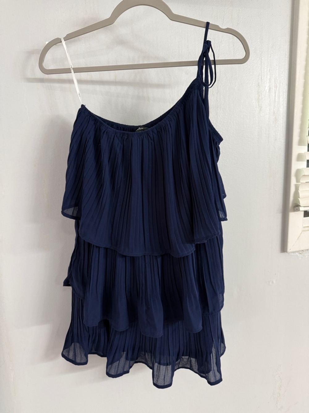 Lulus navy ruffle mini dress